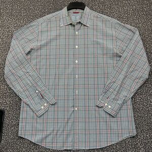 Vintage Nautica Button Down Shirt Men Extra Large Plaid Long Sleeve Cotton XL